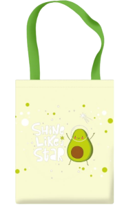 Сумка-шопер , КОСМИЧЕСКИЙ АВОКАДО , на молнии, СШР-1
