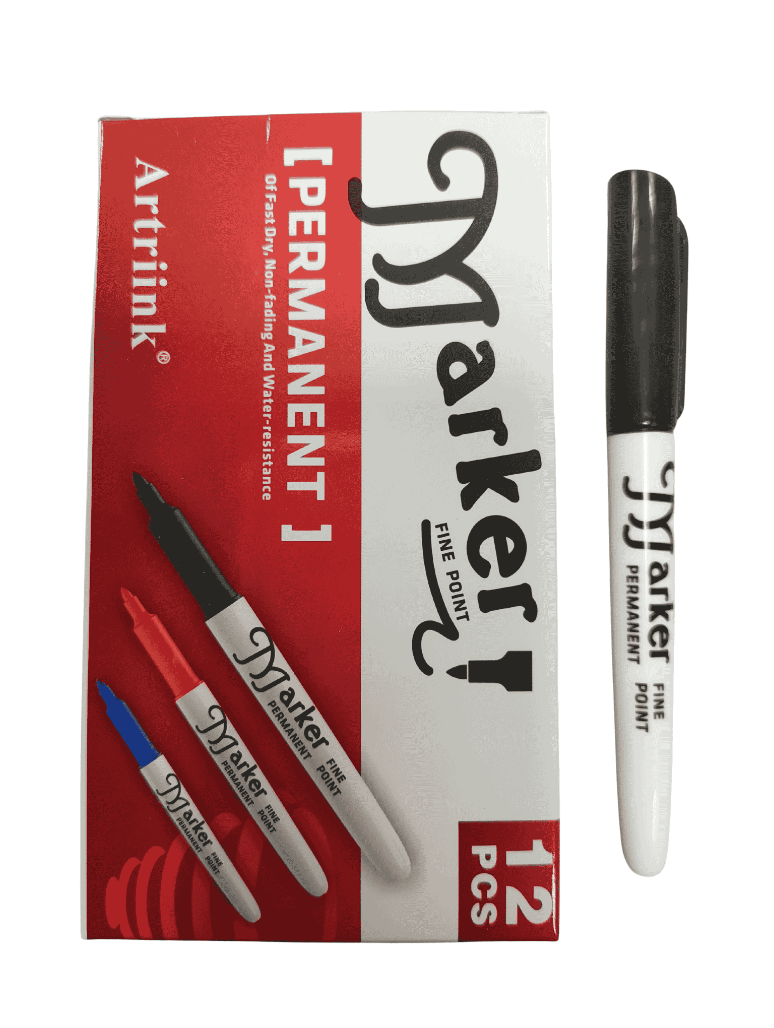 Маркер перманентный, черный цвет, PM-2107