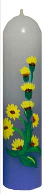 Свеча стержневая двухцветная ООО Свеча 'Цветы Сине-белые' 10.5 см.