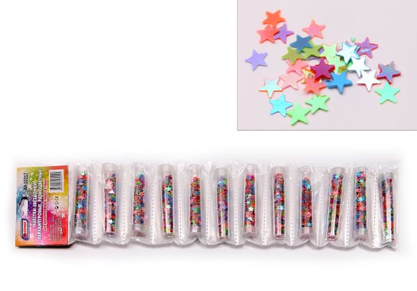 Декоративные блёстки - звездочки  перламутровые, разноцветные  в тубах, европодвес, AR-10217