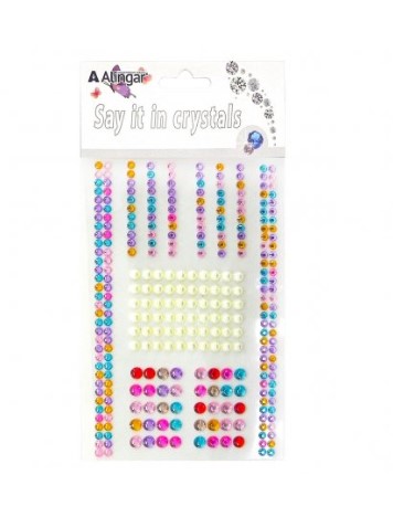 Наклейки-стразы Alingar, акриловые, Цветовой сет, крупные, средние, мелкие, AL10864