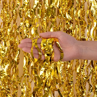 Занавес Волна, Золото, Металлик, 100~200 см, 1 шт., 6014421