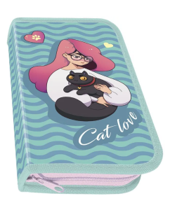 Пенал 1 секция Пчёлка , "CATS LOVE", ПО-41