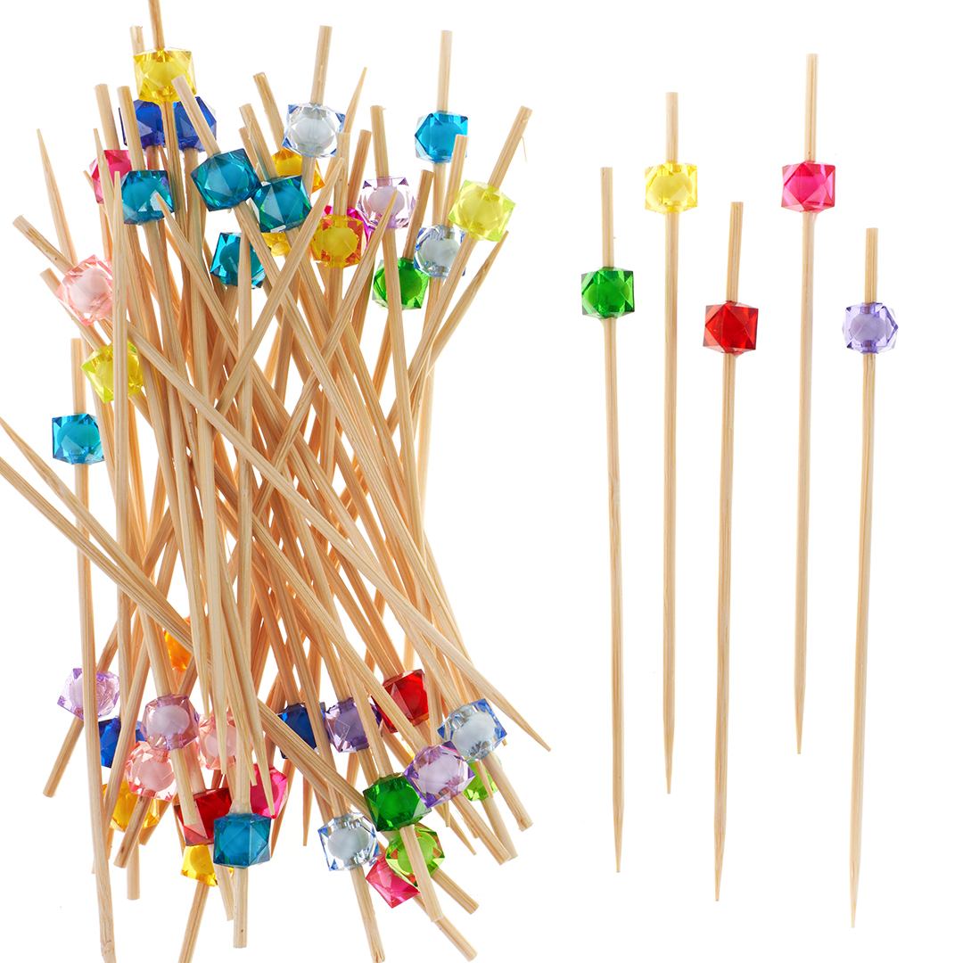 Пики Топперы, Кристаллы-кубики, Разноцветный, 12 см, 50 шт., 6232395