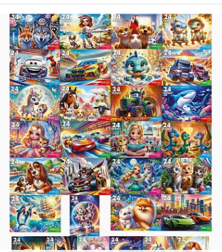 МИКС. ПАЗЛЫ 24 элемента. ДОБРЫЕ КАРТИНКИ, П24-2496