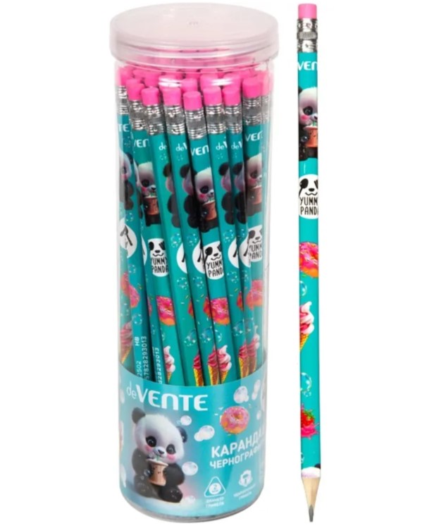 Карандаш чернографитный 'deVENTE. Yummy Panda' HB, диаметр грифеля 2 мм, трёхгранный, 5032502