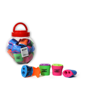 Точилка двойная с контейнером цветная, AR-917