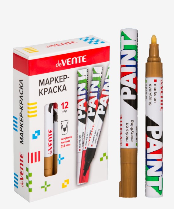 Маркер краска deVENTE, золотистый, ширина линии 2,8 мм, длина письма 400 м, 5043335