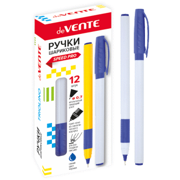 Ручка шариковая 'deVENTE. Triolino Snow' Speed Pro, d=0,7 мм,масл. осн.,игольчат.мех, синяя, 5073840