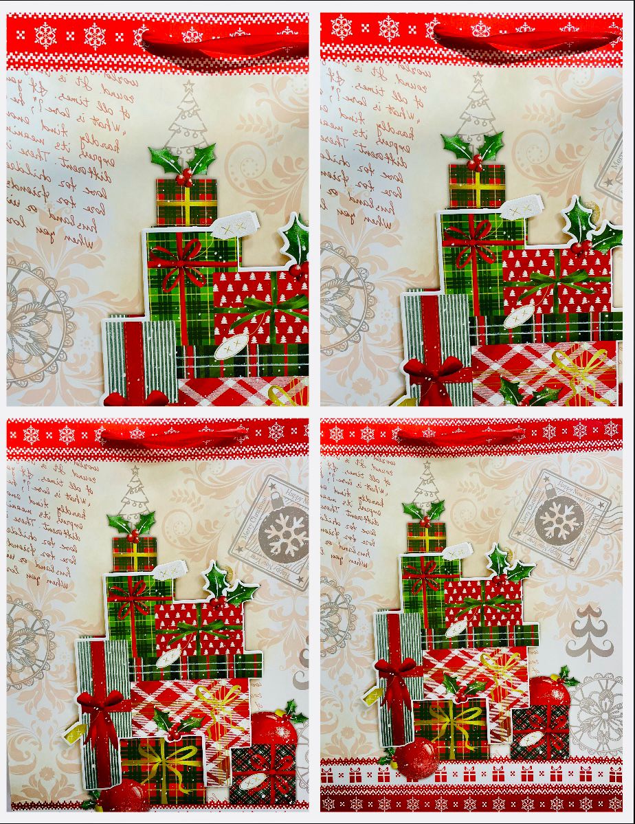 Пакет ВРЕМЯ ПОДАРКОВ глиттер , 3D 30х41,5х12 см, 7832A