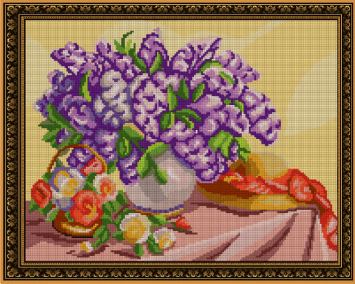 Алмазная мозаика 40х50 см. 'Сиреневая фантазия 2' 31 цв., М-1030