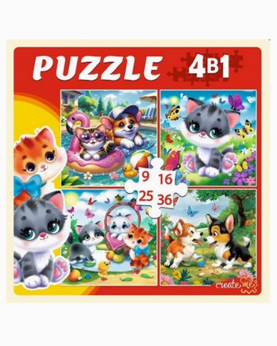 ПАЗЛЫ 4 в 1. ДОМАШНИЕ ЛЮБИМЦЫ  9,16, 25, 36 эл, П-7584