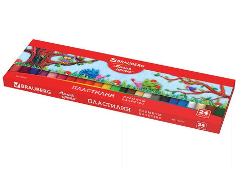 Пластилин классический BRAUBERG 'МАГИЯ ЦВЕТА', 24 цвета, 500 г, 103351