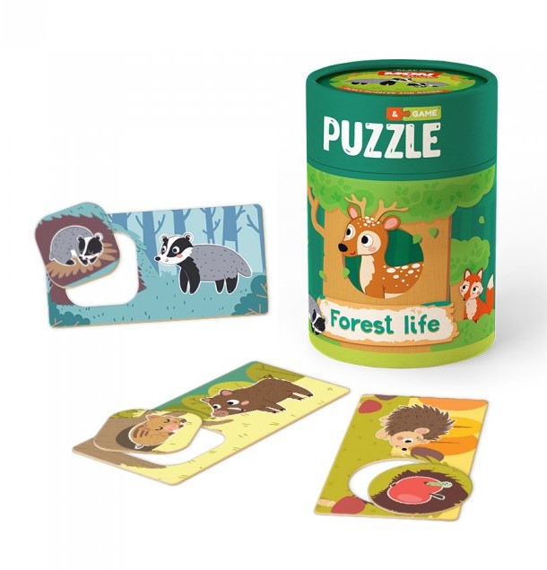 Игровой набор для малышей,  пазлы и карточки с заданиями , Лесная жизнь, 200108
