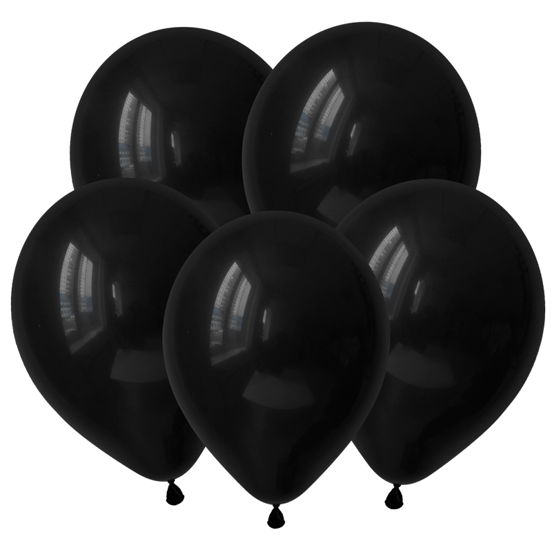 Шар латексный DECOBAL, V Пастель 12 черный , (100 шт;уп), 312180
