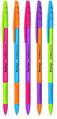 Ручка шариковая Berlingo'Tribase grip fuze', синяя ,0,7 мм , грип ассорти, CBp_70968