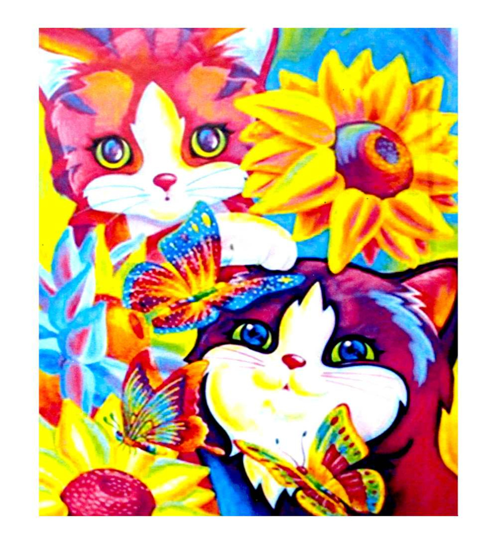 АЛМАЗНАЯ МОЗАЙКА, DARLENS «КОТИКИ», 300х400 мм, крупный камень, 12 цв, D1100