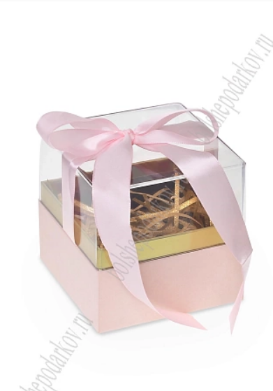 Коробка с наполнителем 11,5х11,5х11,3 см (SF-7940) светло-розовый №1, 604-815