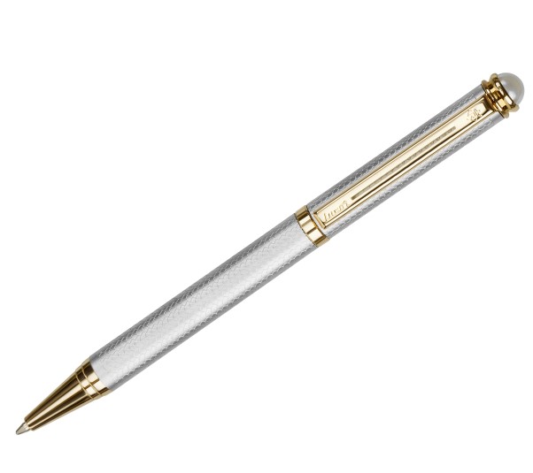 Ручка шариковая Luxor.Ellan синяя, 1,0 мм, корпус серебро;золото, поворотный механизм, 210026
