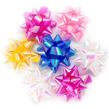 Бант-звезда OMG 'Перламутр' 2,5 см, 100 шт., на липучке, ассорти, OM500558-10