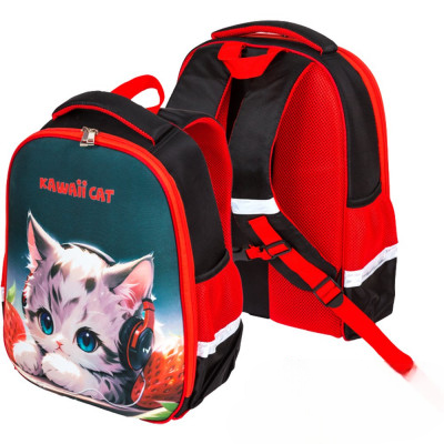 Рюкзак 'Attomex. Optima. Kawaii Cat' школьный жесткий 37x28x18 см (17 л) вес 700 г, 7033501