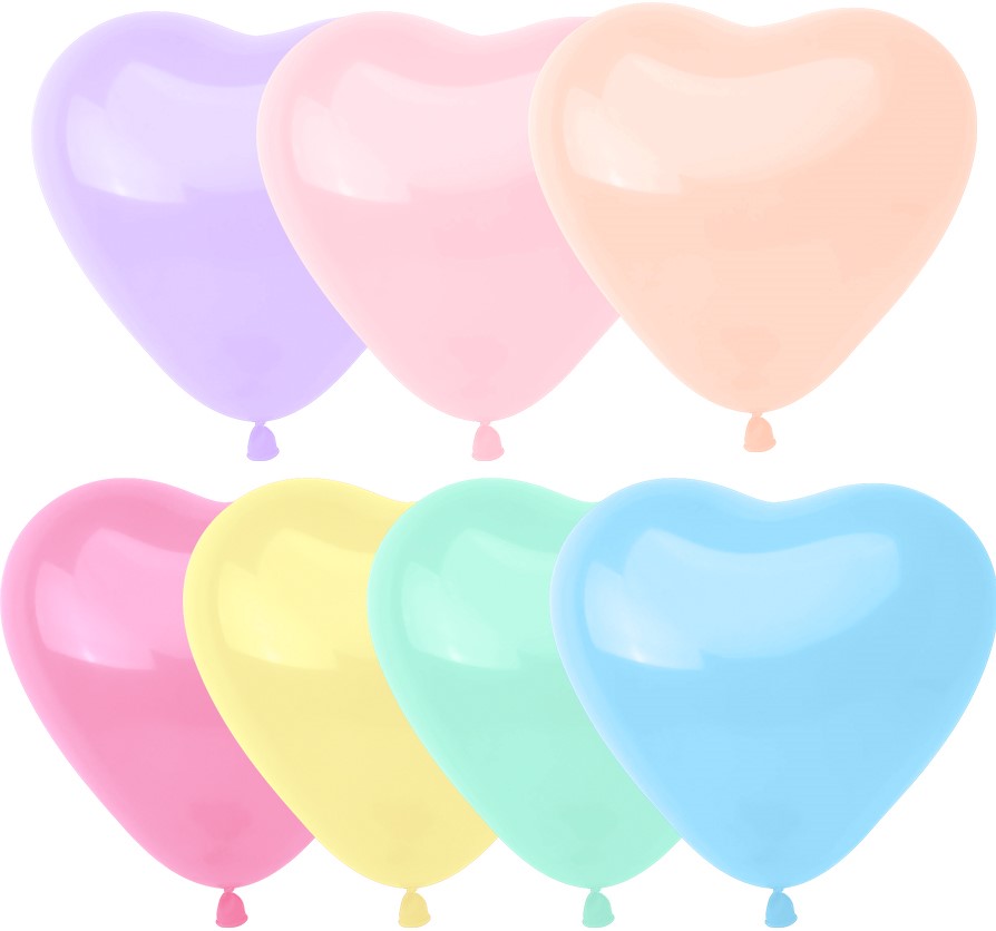 Набор шаров, 'Сердце', (10;25 см,) ассорти, (100 шт;уп), 610303