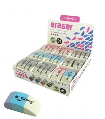 Ластик Yalong 'Трехцветные капли' синт. каучук, цвет ассорти, 45х20х18 мм, YL221535