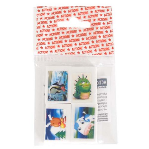 Ластик детский 'Весёлые картинки' , ( 4шт;уп), BR;ARE100;4