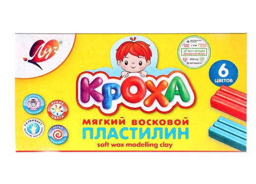 Пластилин 06 цветов, Луч 'Кроха', 99 г, мягкий, со стеком, 12С863-08