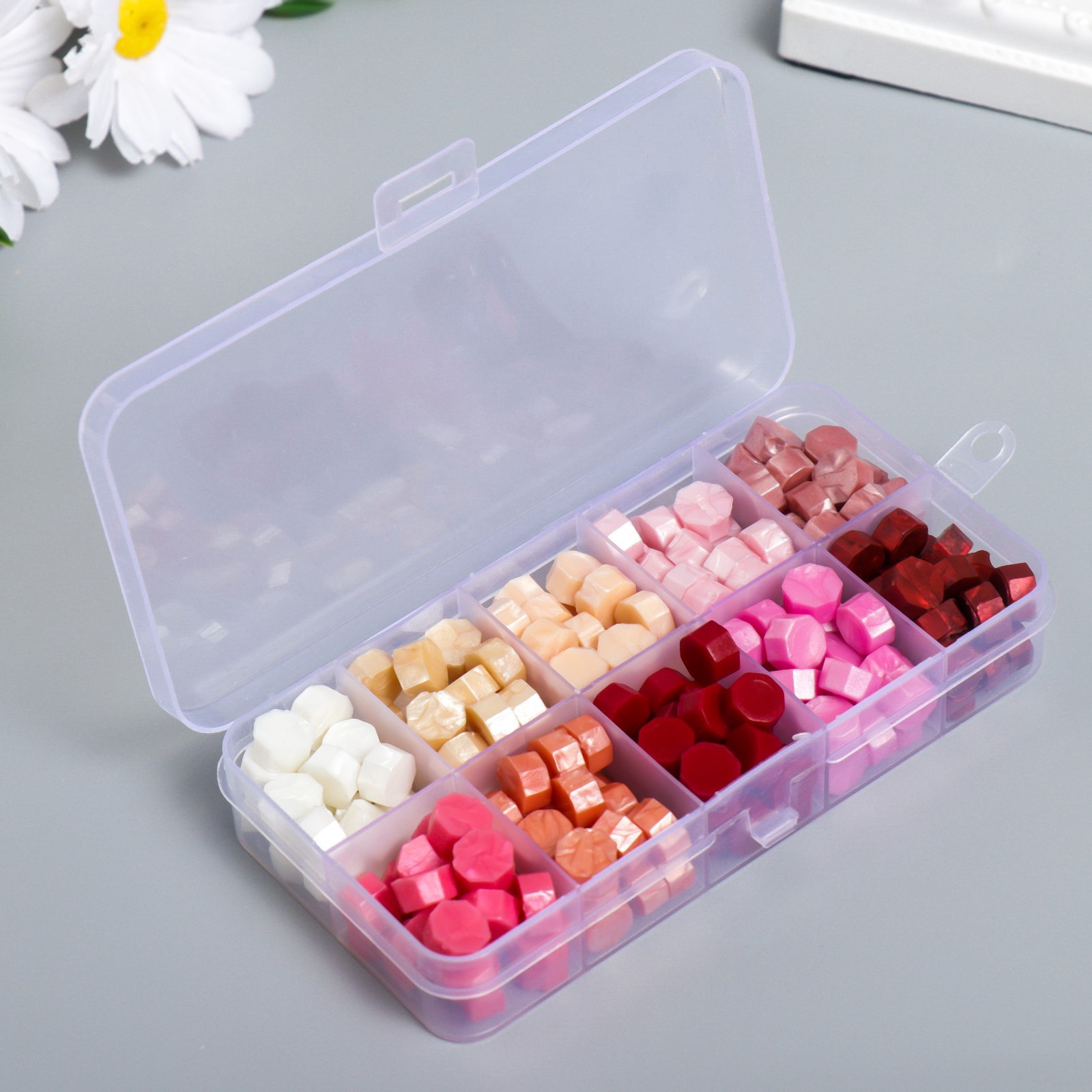 Набор сургуча, Оттенки розового, перламутр 10 цв, 7432090