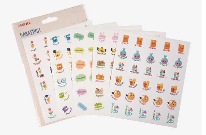 Набор наклеек оценок 'deVENTE' 5 дизайнов, 150 шт, в пластиковом пакете, 8002211