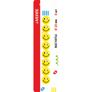 Магниты для доски СМАЙЛИК deVENTE 8 шт. (D-20 мм.) на блистере арт. 6021500¶