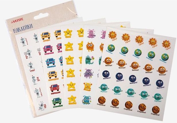 Набор наклеек оценок 'deVENTE' 5 дизайнов, 150 шт, в пластиковом пакете, 8002214