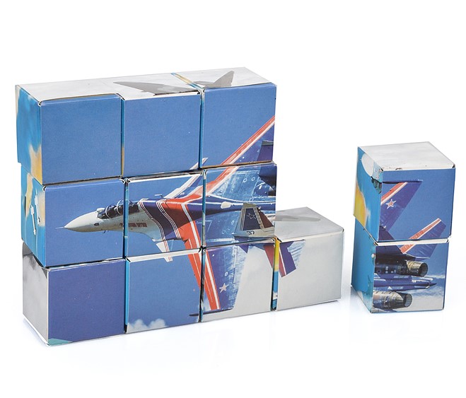 Кубик пластмассовый 'Военные самолеты', (12 шт;уп), 196266