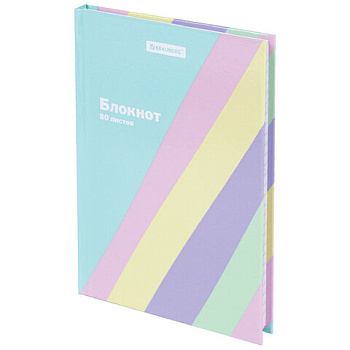 Блокнот МАЛЫЙ ФОРМАТ 110х147мм А6, 80л, твёрдый, клетка, BRAUBERG кросс-серия Pastel, 117017