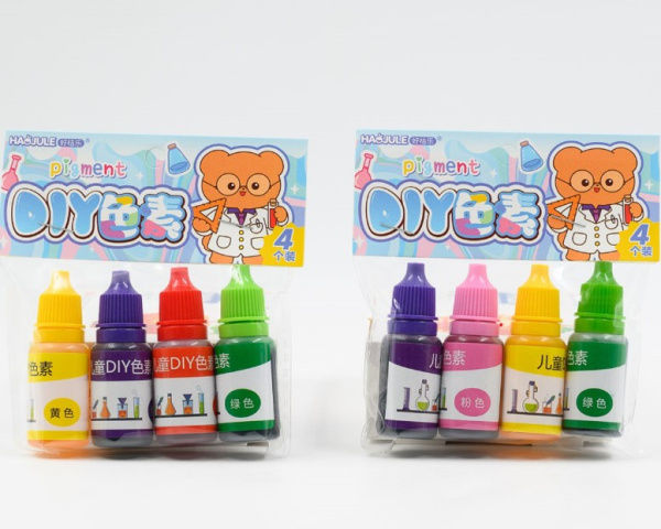 Чернила для заправки штампиков набор 4 цвета, 9566