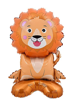 Шар 3D (22''/56 см) Фигура на подставке, Лев, 1 шт. в уп. 24551