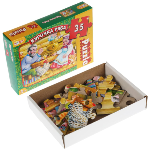Макси-пазлы в коробке. 35 деталей. 180х127х35 мм, 'Курочка Ряба', 317672