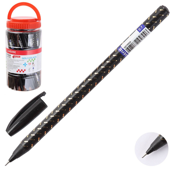 Ручка шариковая 'deVENTE. Gold & Black', d=0,7 мм, цвет синий, 5073933