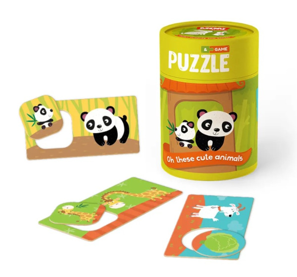 Игровой набор для малышей,  пазлы и карточки с заданиями, Хвостатые друзья,  200109