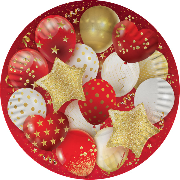 Тарелки (7'';18 см) Воздушные шары, (6 шт;уп), 77550