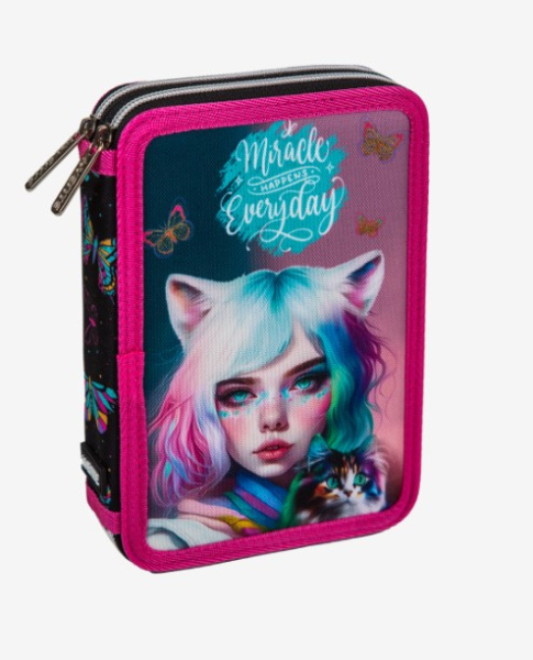 Пенал 'deVENTE. Miracle' 21x14x5,2 см, двухстворчатый прямоугольный для 44 предметов, 7012410