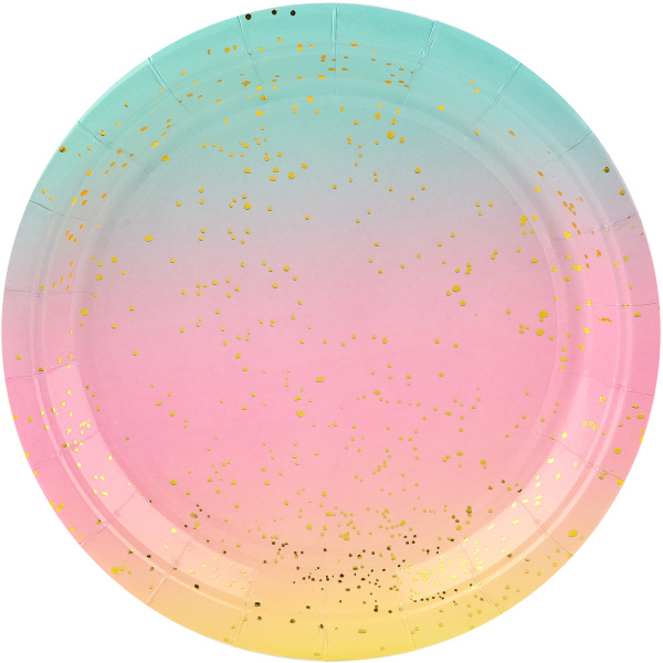 Тарелки Волна веселья 9'';23 см, Нежная радуга, Разноцветный, Металлик, (6 шт;уп), 6231405