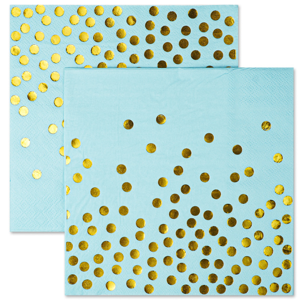 Сафлетки, 'Золотое конфетти', голубой;золото, металлик, 33х33 см.,12 шт., 6231389