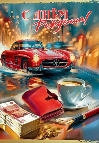 Открытка А4, С Днем Рождения, 50000693